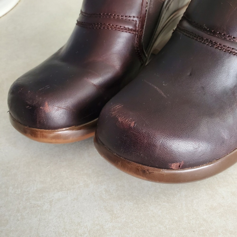 Ariat Sutter Brown Leather Slip On Wedge Shoes Comfort Antifatigue ATS Sole 8.5B - Picture 7 of 15